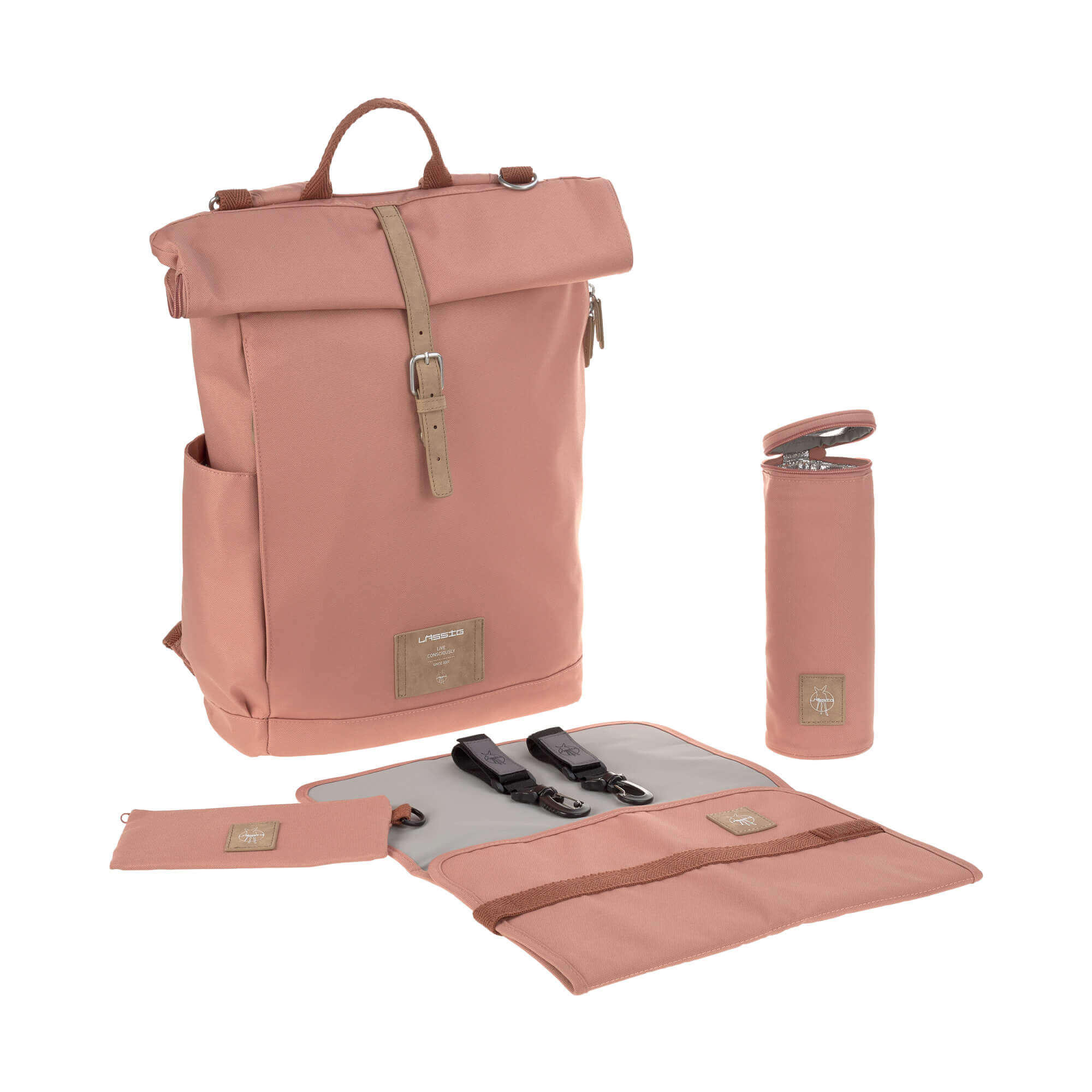 WICKELRUCKSACK Rolltop  - Terracotta, Trend, Textil (30/14,5/46cm) - Lässig
