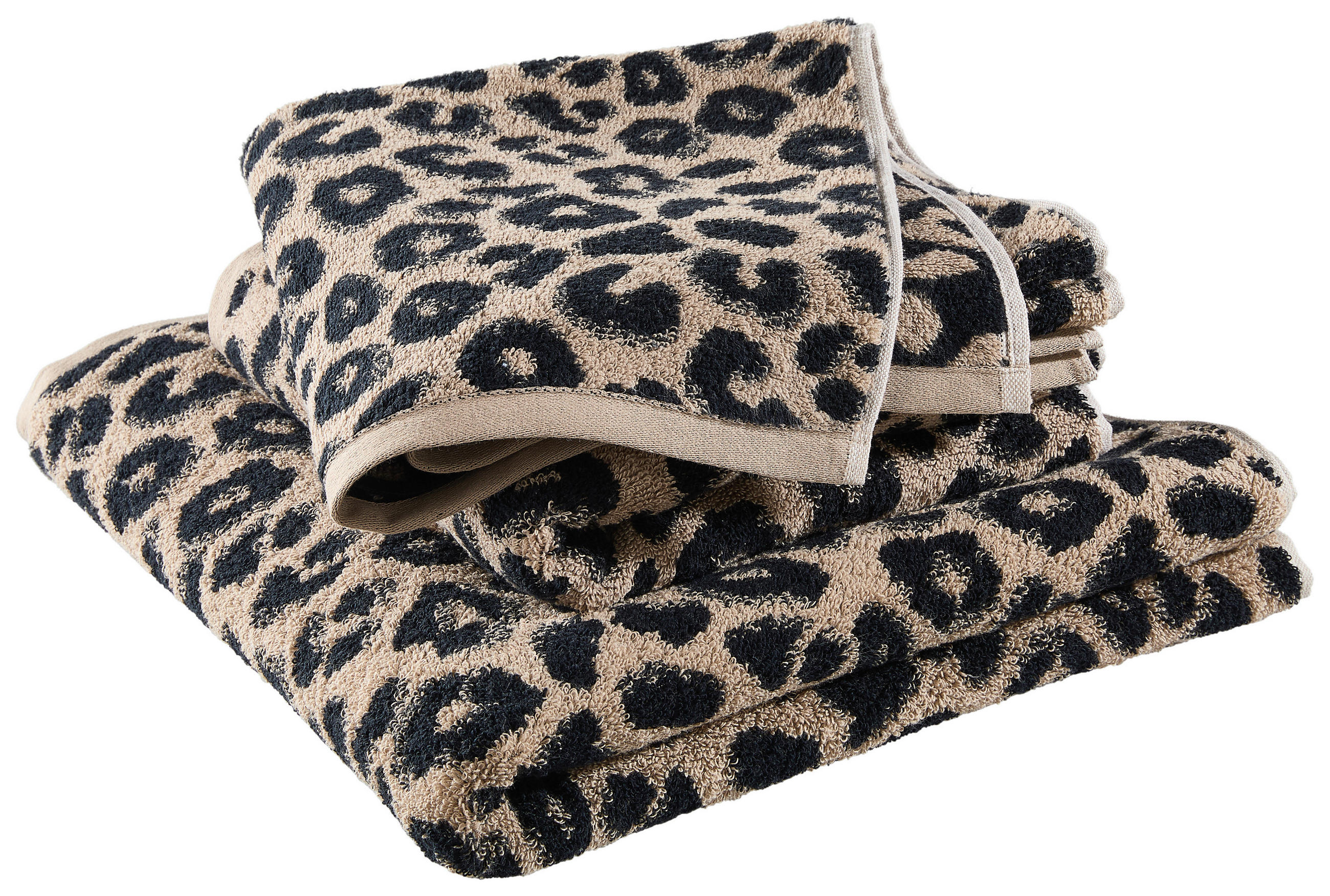 HANDTUCH Schwarz, Beige  - Beige/Schwarz, Trend, Textil (50/100cm) - Dieter Knoll