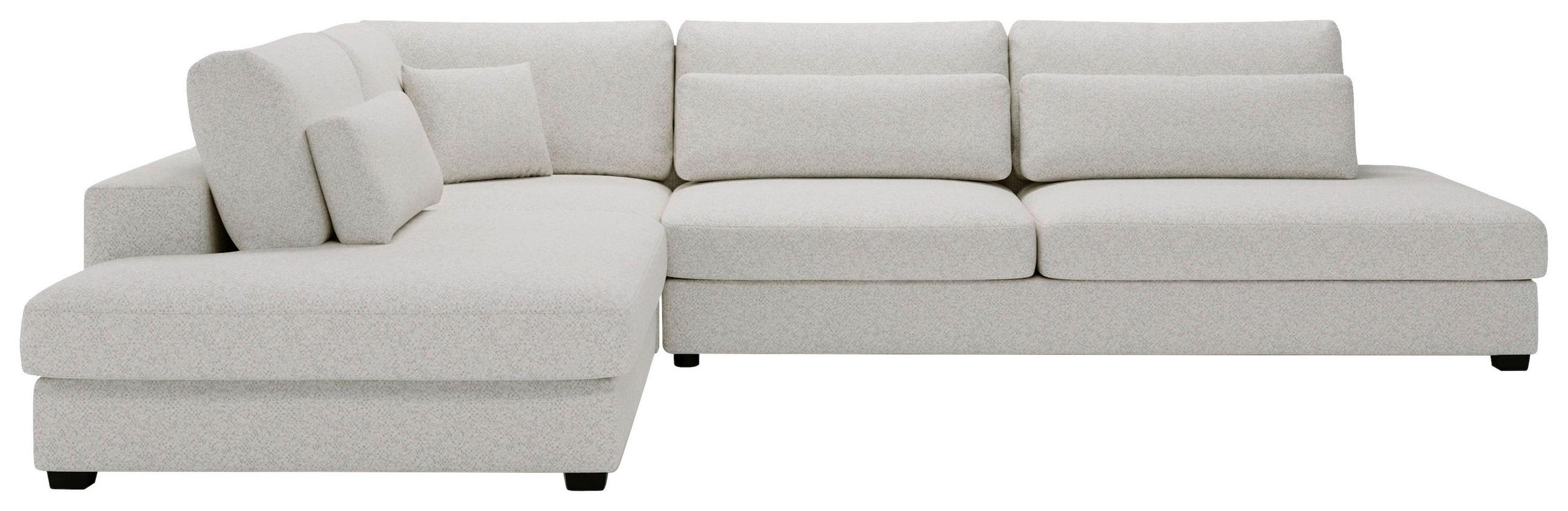 ECKSOFA Beige Plüsch, Bouclé  - Beige/Schwarz, Design, Kunststoff/Textil (244/332cm) - Livetastic