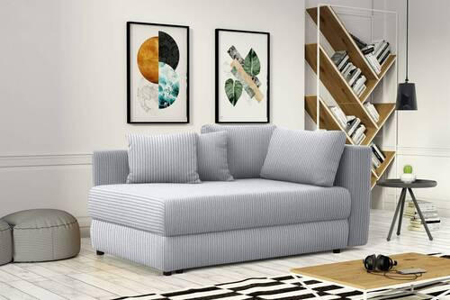 RÉCAMIERE Hellgrau Cord  - Hellgrau/Schwarz, Design, Kunststoff/Textil (171/71-88/93cm) - Cantus