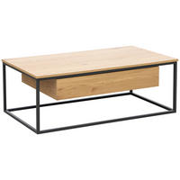 COUCHTISCH 110/60/40 cm rechteckig Schwarz, Eichefarben  - Eichefarben/Schwarz, Design, Holzwerkstoff/Metall (110/60/40cm) - Carryhome