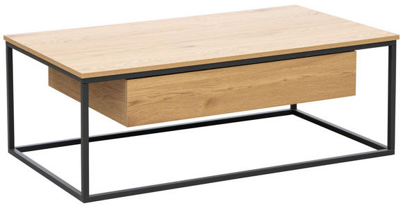 COUCHTISCH in Metall, Holzwerkstoff 110/60/40 cm  - Eichefarben/Schwarz, Design, Holzwerkstoff/Metall (110/60/40cm) - Carryhome