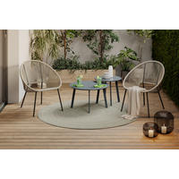 GARTENSESSEL Stahl Schwarz, Beige  - Beige/Schwarz, MODERN, Kunststoff/Metall (69/82/68cm) - Ambia Garden