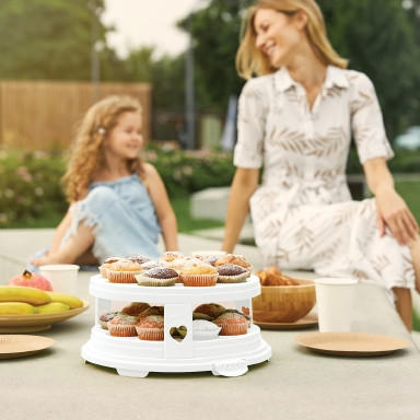 KUCHENTRANSPORTBOX - Transparent/Weiß, Basics, Kunststoff (35,5/34,5/26cm) - Rotho