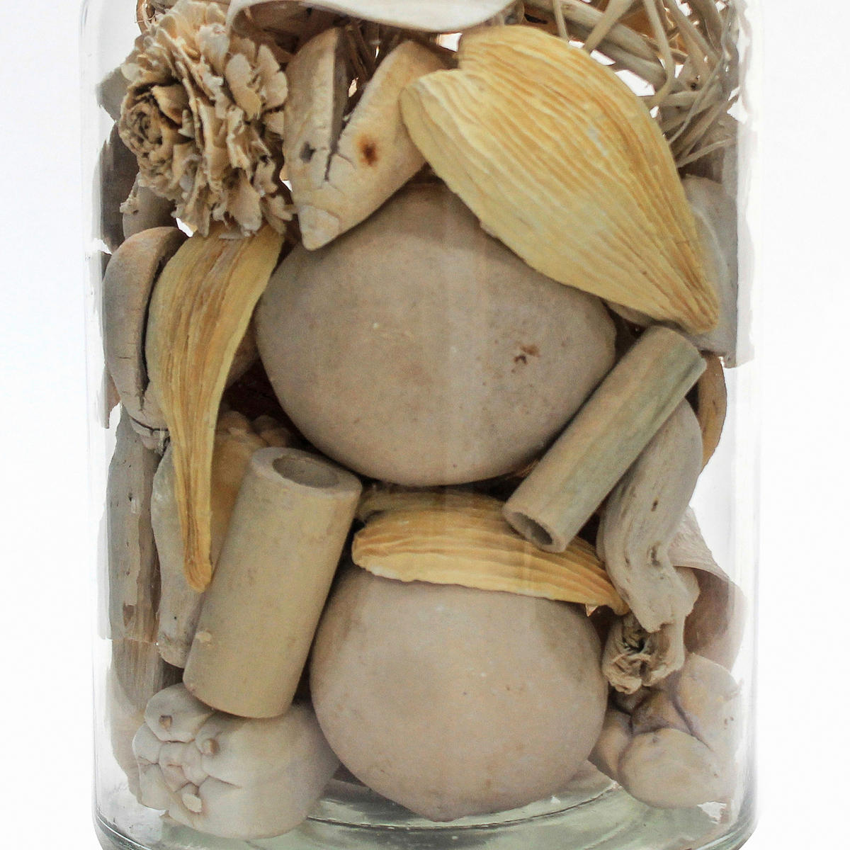 DEKOFLASCHE  - Naturfarben, LIFESTYLE, Glas/Naturmaterialien (14/27/14cm) - Kayoom