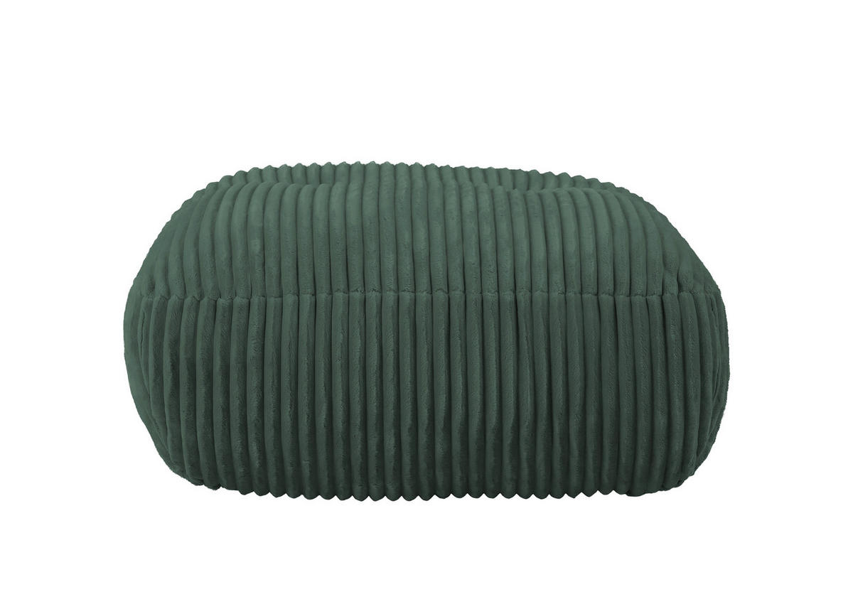 HOCKER BE FLUFFY Cord Dunkelgrün  - Dunkelgrün/Schwarz, MODERN, Kunststoff/Textil (92/46/74cm) - Trendmanufaktur