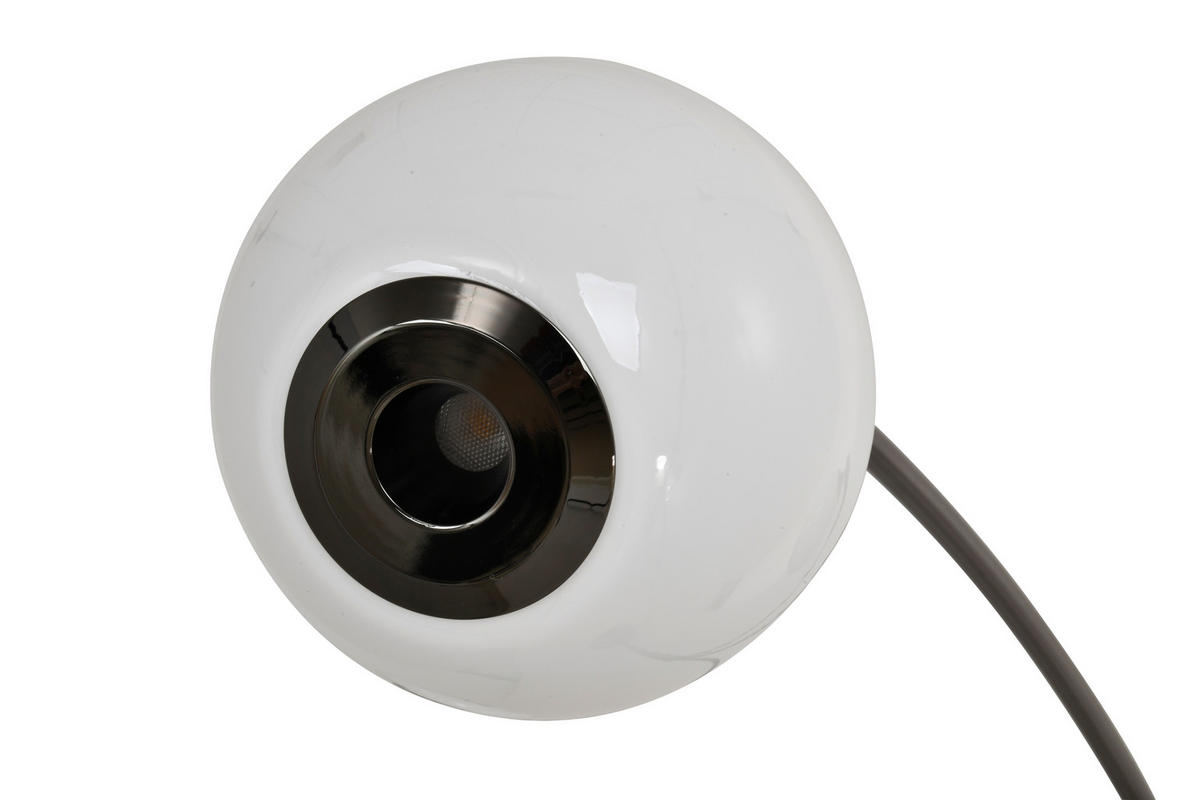 LED-STEHLEUCHTE Biarritz 87,5/162,5/52 cm  - Schwarzchrom, Design, Glas/Kunststoff (87,5/162,5/52cm)
