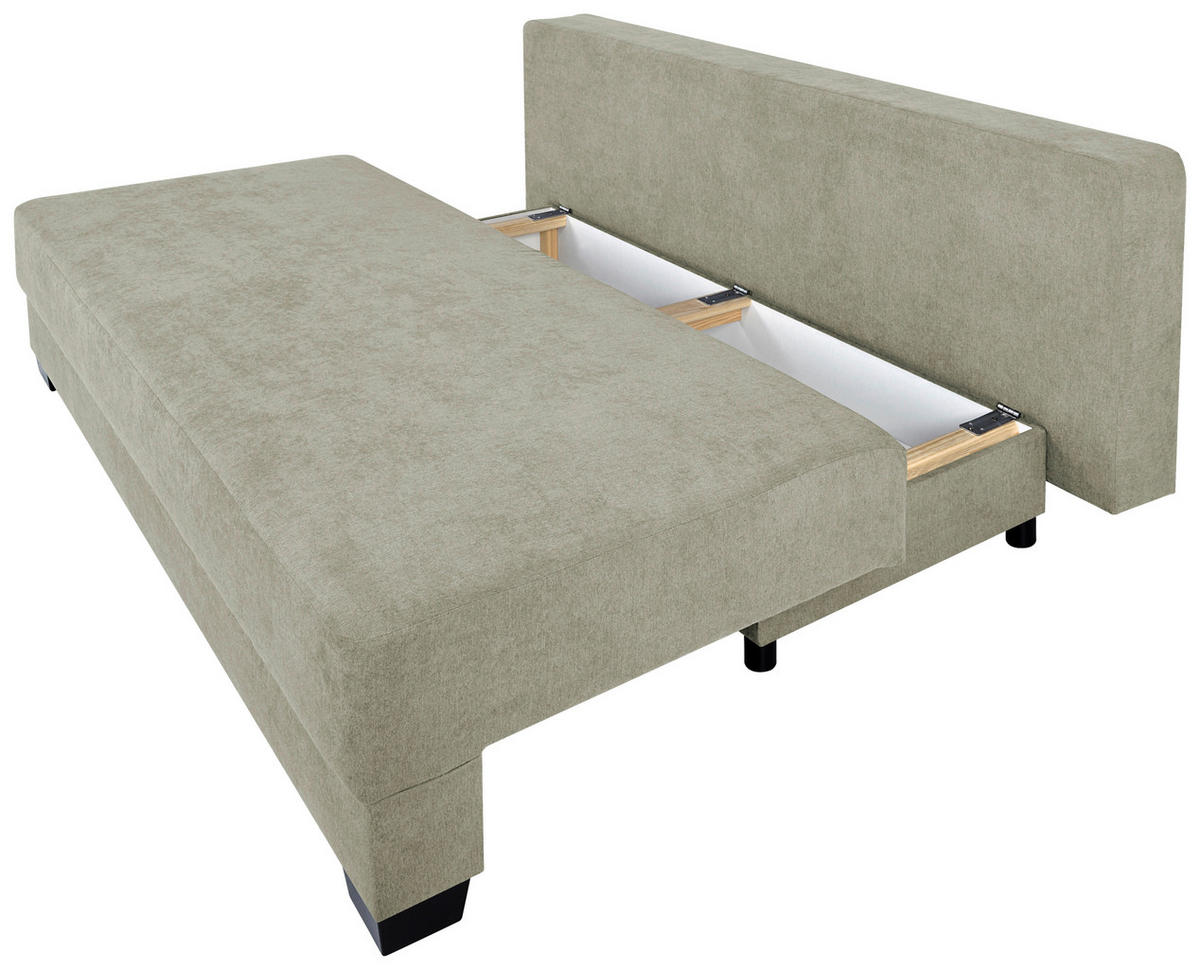 SCHLAFSOFA  mit Webstoff Beige  - Beige/Schwarz, Design, Kunststoff/Textil (200/90/110cm) - P & B