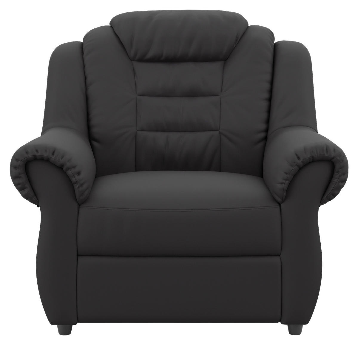 SESSEL in Lederlook Schwarz  - Schwarz, Konventionell, Kunststoff/Textil (104/102/101cm) - Livetastic