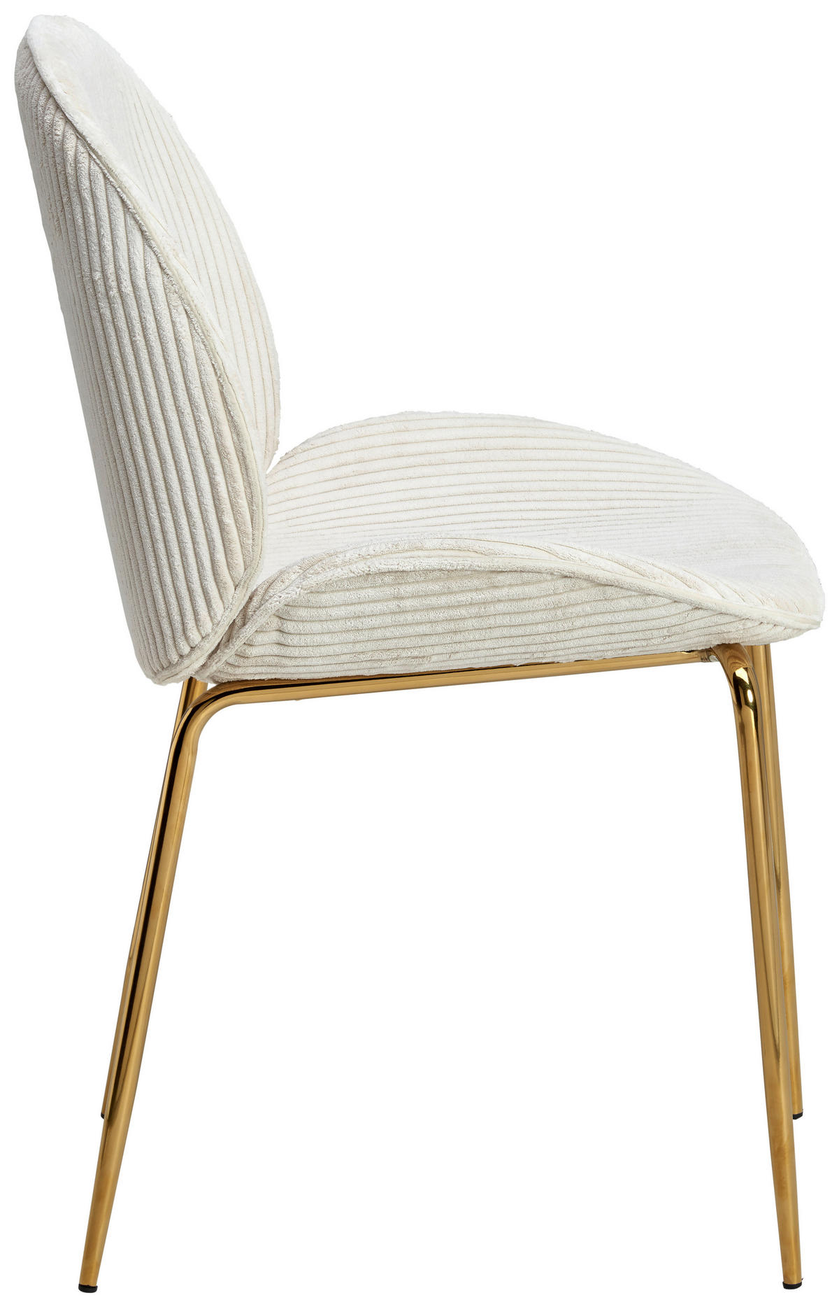 STUHL Cord Goldfarben, Beige  - Beige/Goldfarben, LIFESTYLE, Textil/Metall (48/86/60cm) - MID.YOU