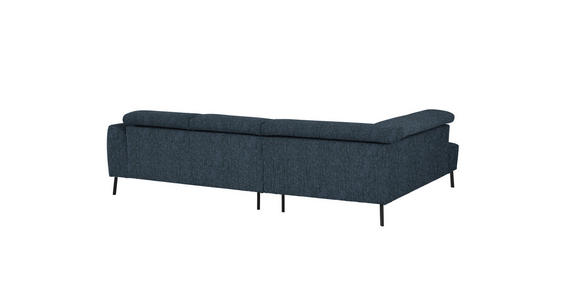 ECKSOFA in Webstoff Blau 205/280 cm - Blau/Schwarz, Design, Textil/Metall (205/280cm) - Xora