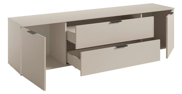 LOWBOARD in 180/55/40 cm - Kaschmir/Schwarz, Basics, Holzwerkstoff/Kunststoff (180/55/40cm) - Carryhome