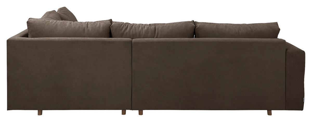 ECKSOFA inkl. Hocker Ariella Braun Mikrofaser  - Naturfarben/Braun, Design, Holz/Textil (161/231cm) - Livetastic
