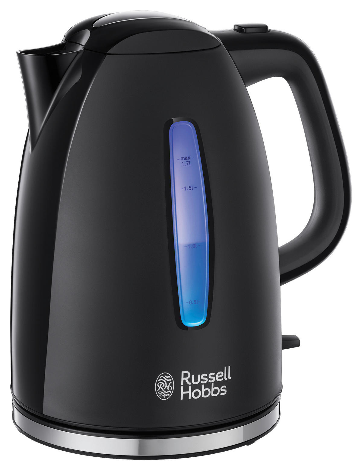 WASSERKOCHER Textures Plus 22591-70 1.7 L  - Schwarz, Basics, Kunststoff (16,0/23,8/20,8cm) - Russell Hobbs