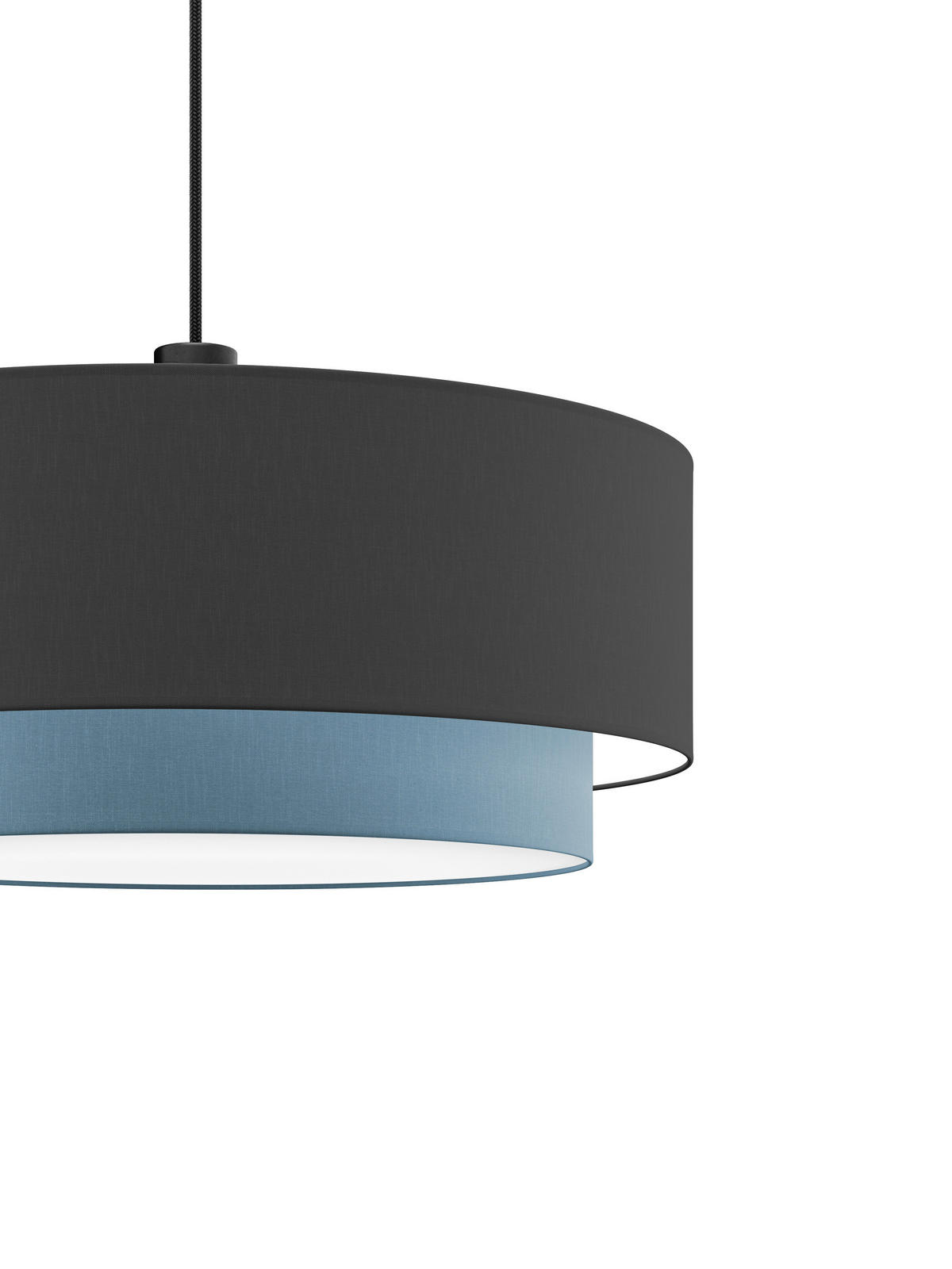 FÜGGŐLÁMPA 50/40/130 cm  - fekete/kék, Basics, műanyag/textil (50/40/130cm)