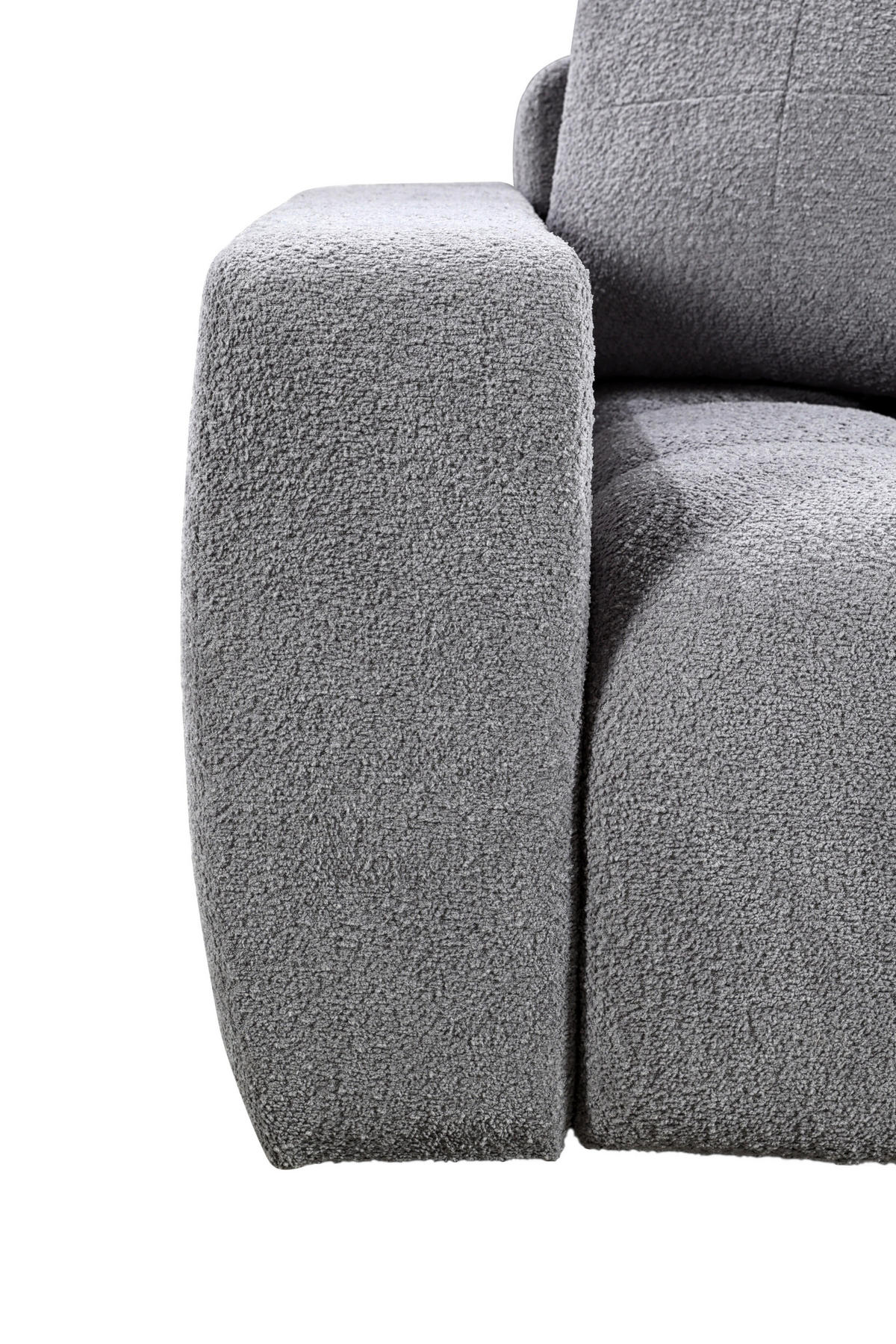 SCHLAFSOFA in Struktur, Bouclé Grau  - Schwarz/Grau, Basics, Kunststoff/Textil (250/86/140cm) - Livetastic