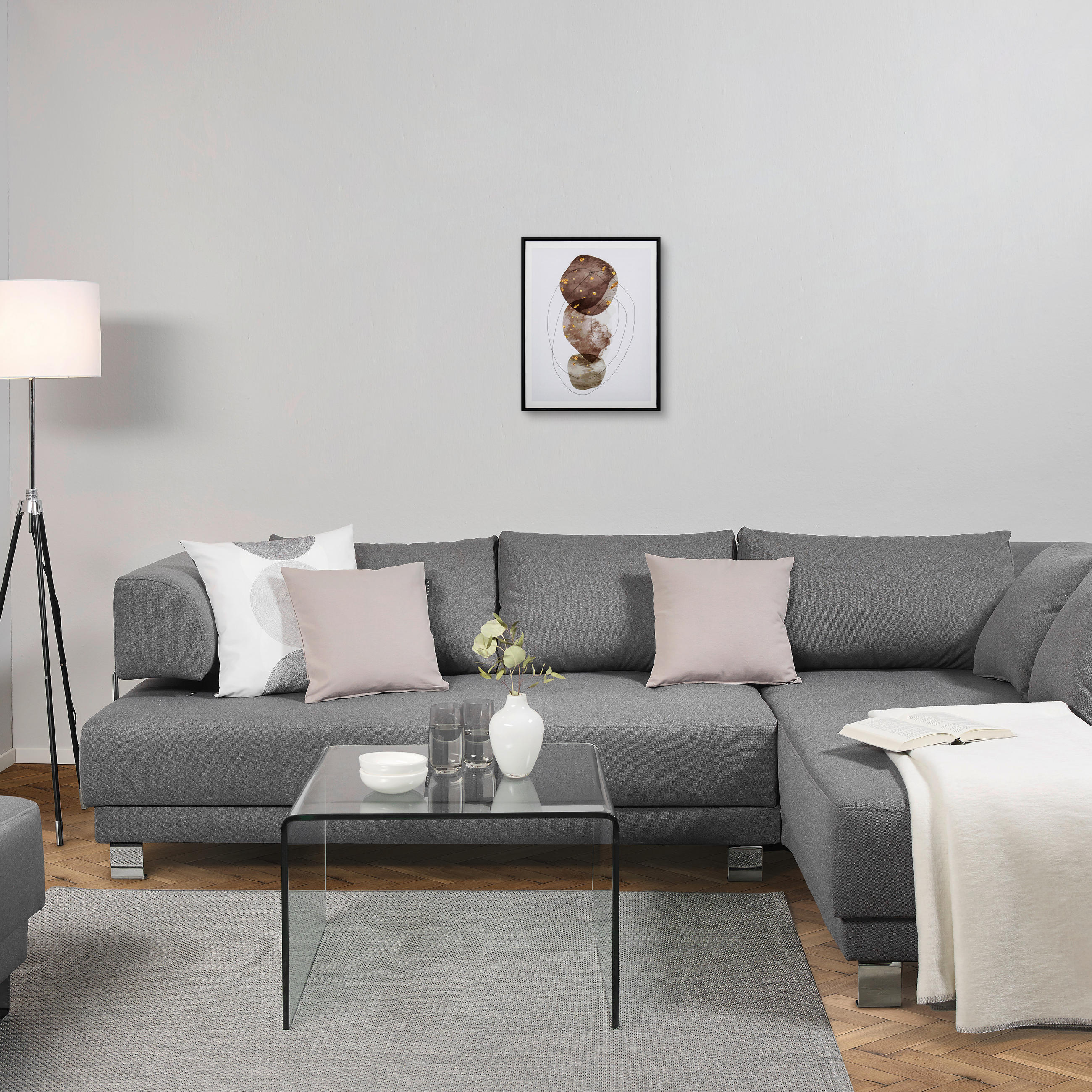 UMETNIŠKI POTISK  40/50 cm   - zlate barve/črna, Trend, umetna masa/tekstil (40/50cm) - Monee