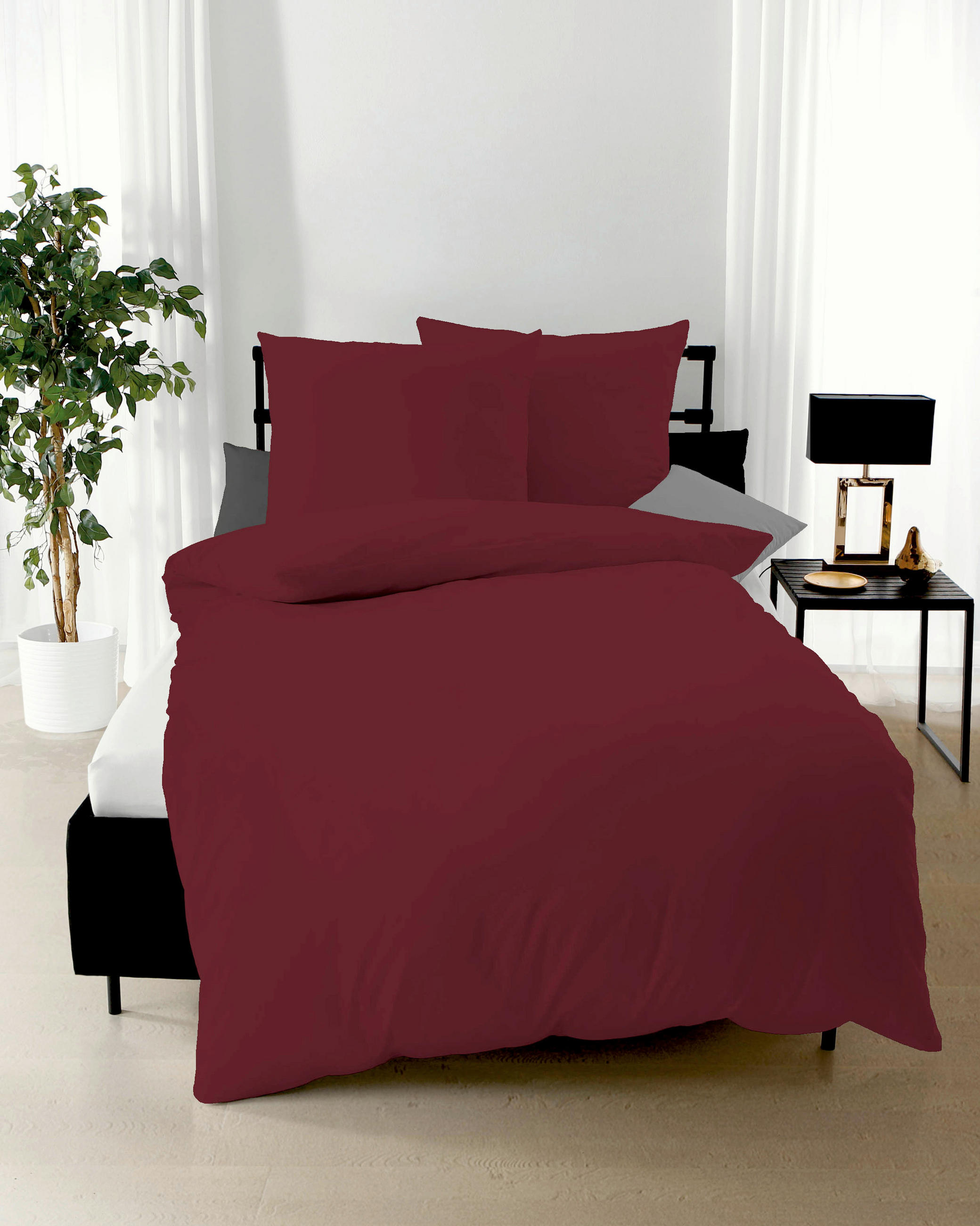 POSTELJINA 200/200 cm  Uni  - tamno crvena, Basics, tekstil (200/200cm) - Kaeppel