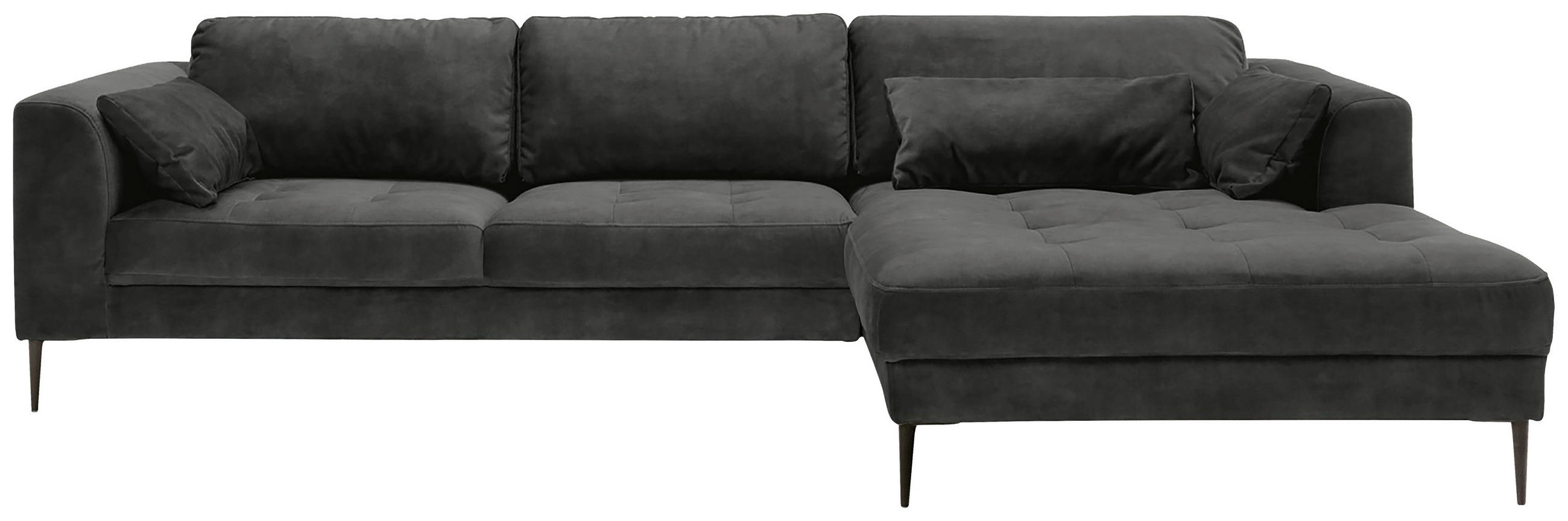 ECKSCHLAFSOFA Mikrofaser Anthrazit  - Anthrazit/Schwarz, MODERN, Textil (280/168cm) - MID.YOU