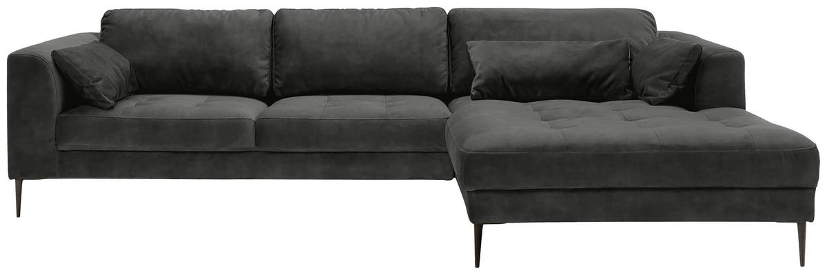 ECKSCHLAFSOFA in Mikrofaser Anthrazit  - Anthrazit/Schwarz, Modern, Textil (280/168cm) - Trendmanufaktur