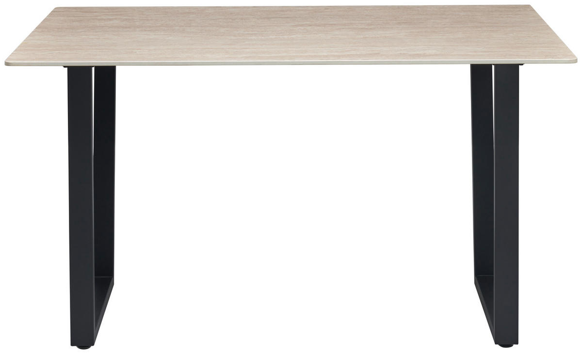 ESSTISCH rechteckig Gelb, Schwarz  - Gelb/Schwarz, KONVENTIONELL, Stein/Metall (140/76/90cm) - MID.YOU