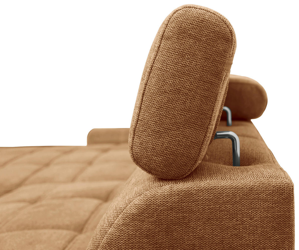 ECKSOFA in Webstoff Orange  276/173 cm  - Schwarz/Orange, Design, Kunststoff/Textil (276/173cm) - Stylife