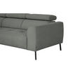 ECKSOFA in Feincord Hellgrau  205/280 cm  - Hellgrau/Schwarz, Design, Textil/Metall (205/280cm) - Xora