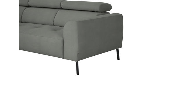 ECKSOFA in Feincord Hellgrau 205/280 cm - Hellgrau/Schwarz, Design, Textil/Metall (205/280cm) - Xora
