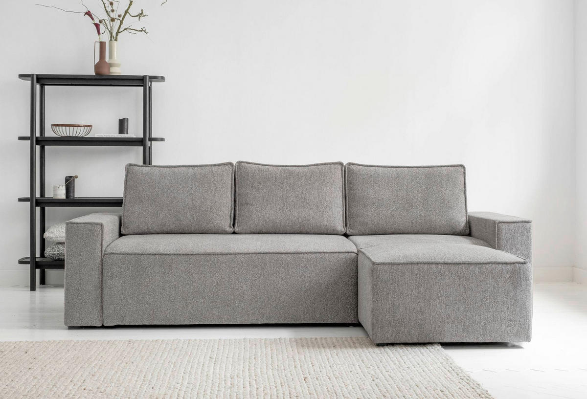 KUTNA GARNITURA tekstil  siva   - bijela/siva, Design, tekstil/plastika (250/156cm) - MID.YOU