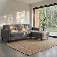 ECKSOFA PALERMO Grau Webstoff, Leinenoptik Schlaffunktion, Stauraum  - Schwarz/Grau, Basics, Kunststoff/Textil (213/154cm) - Livetastic