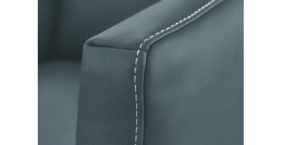 2-SITZER-SOFA  in Echtleder Blaugrau   - Eichefarben/Beige, Natur, Leder/Holz (207/86/87cm) - Valnatura