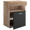 NACHTSCHRANK 45/61/39 cm  - Honigeiche/Anthrazit, MODERN, Holzwerkstoff/Kunststoff (45/61/39cm) - MID.YOU