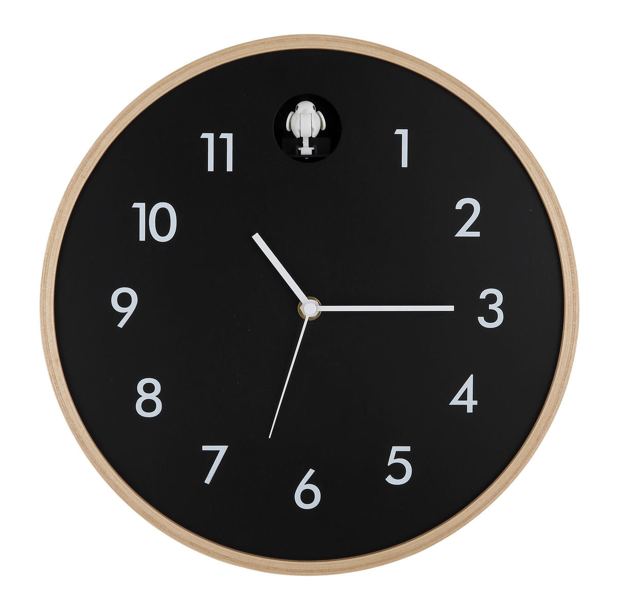 WANDUHR 31,5 cm   - Weiss/Schwarz, Natur, Holz/Holzwerkstoff (31,5cm) - Globo