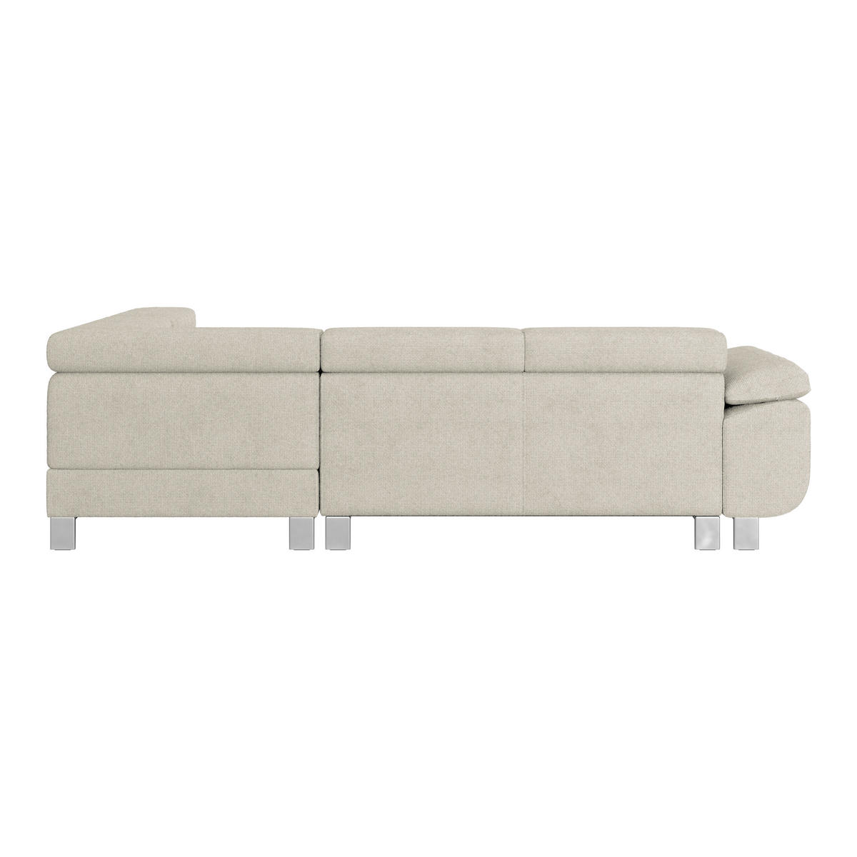 ECKSOFA in Drell Greige  - Greige, Modern, Textil/Metall (270/230cm) - MID.YOU