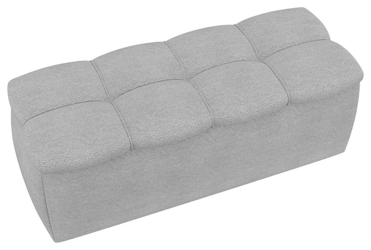 BETTBANK Bouclé Grau  - Schwarz/Grau, Basics, Kunststoff/Textil (141/50/40cm) - Chameo