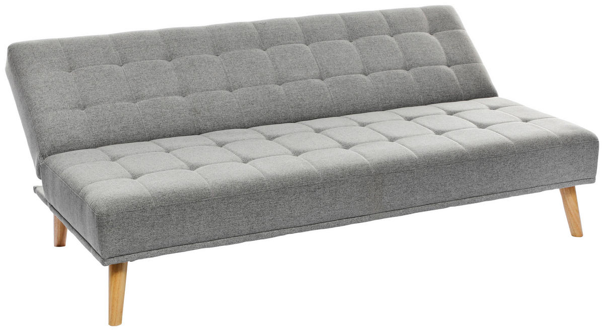 SCHLAFSOFA Leinenoptik Hellgrau  - Hellgrau/Schwarz, Design, Holz/Kunststoff (179/81/85cm) - P & B