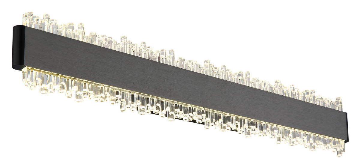 LED-WANDLEUCHTE 48/8/4 cm   - Klar/Schwarz, Design, Kunststoff/Metall (48/8/4cm) - Globo