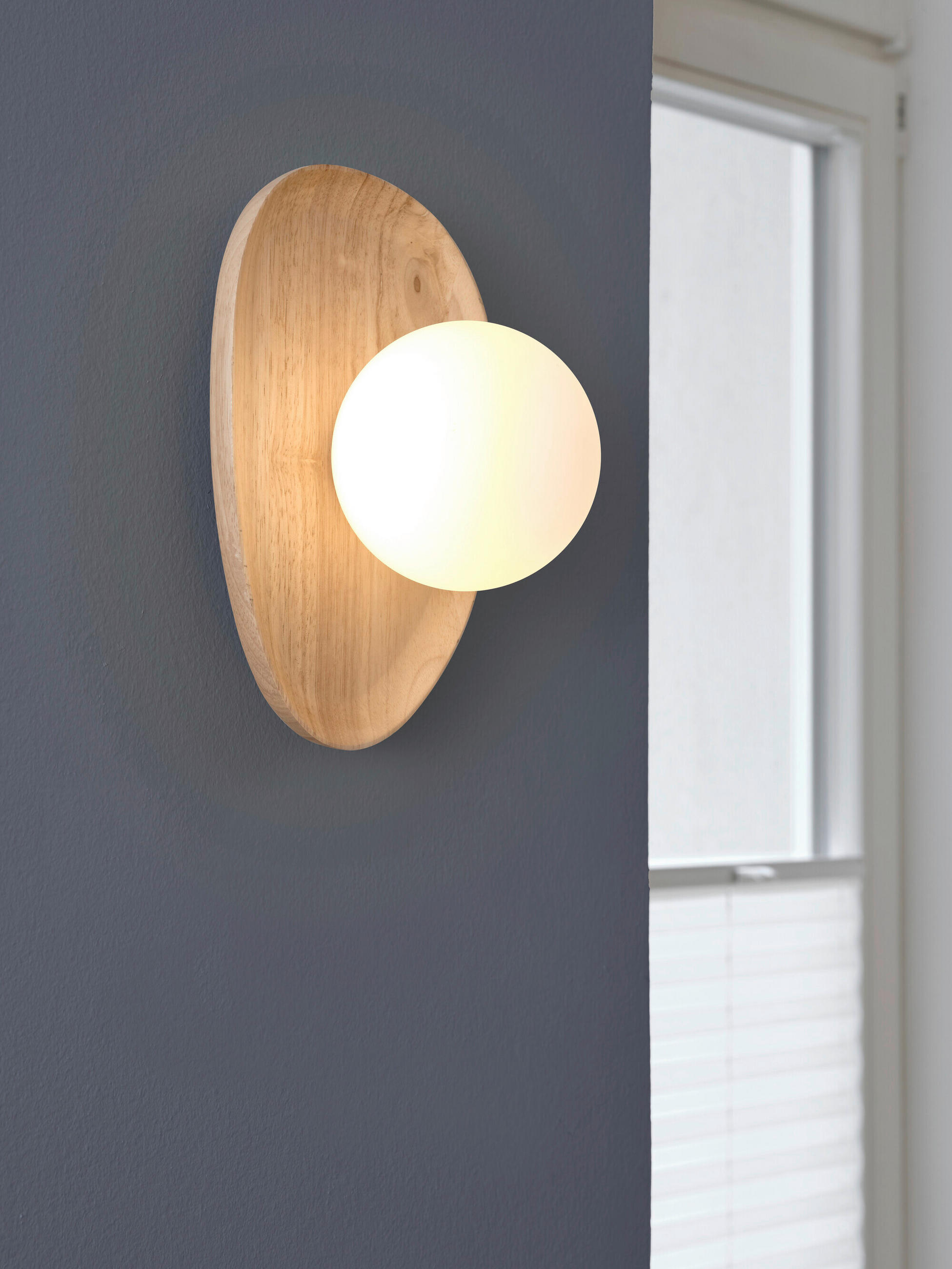 WANDLEUCHTE 20/13,5/26 cm   - Naturfarben, Basics, Glas/Holz (20/13,5/26cm) - Osram