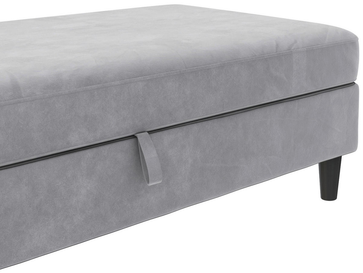 HOCKER in Textil Grau  - Schwarz/Grau, Basics, Kunststoff/Textil (130/43/69cm) - Livetastic
