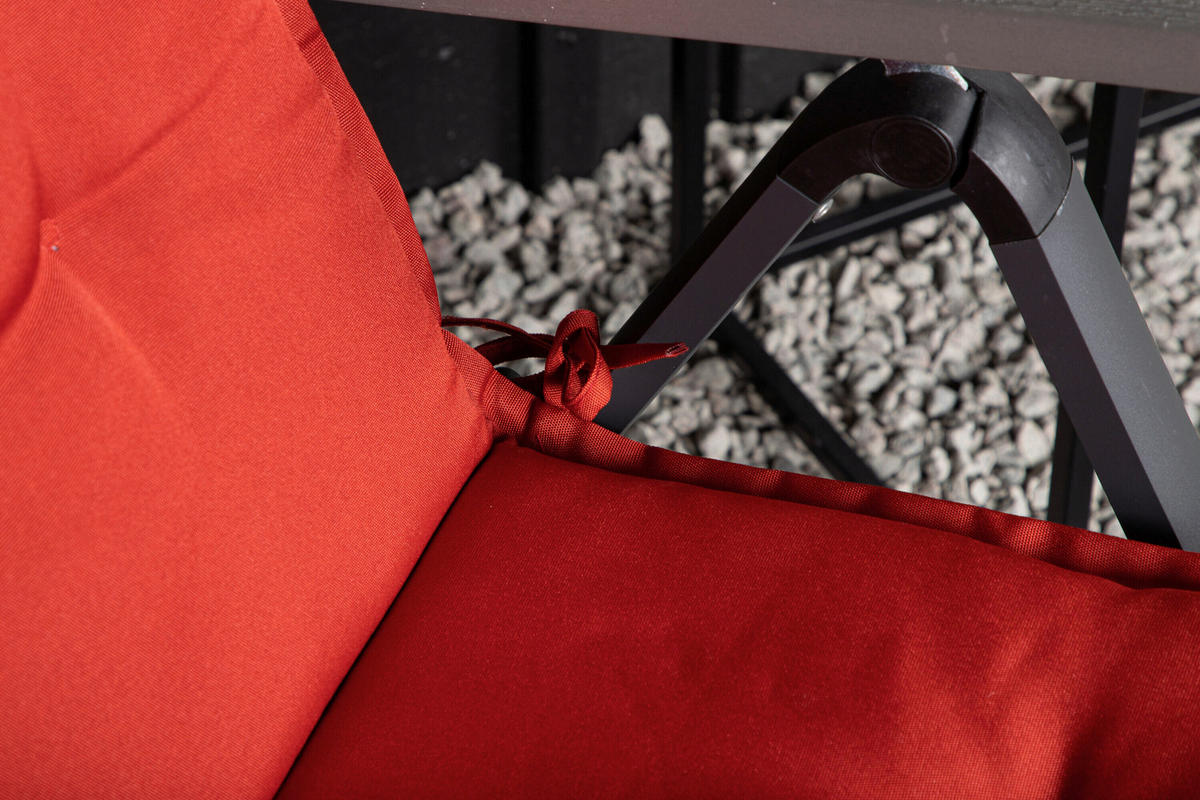 GARTENSITZKISSENSET Uni  - Rot, MODERN, Textil (116/5,5/46cm) - Gardenson