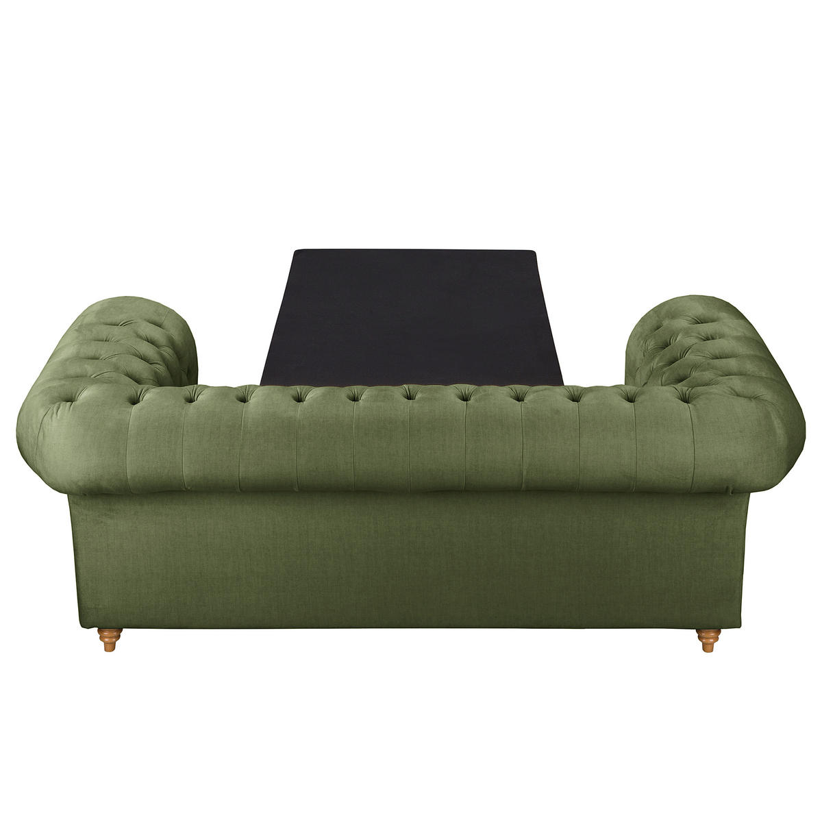 SCHLAFSOFA Mikrofaser Dunkelgrün Armteil links, Armteil rechts  - Dunkelgrün/Braun, Design, Holz/Textil (190/74/91cm) - P & B