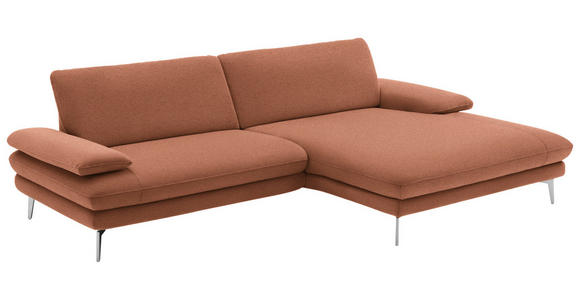 ECKSOFA Orange Webstoff  - Schwarz/Orange, Design, Textil/Metall (284/184cm) - Dieter Knoll