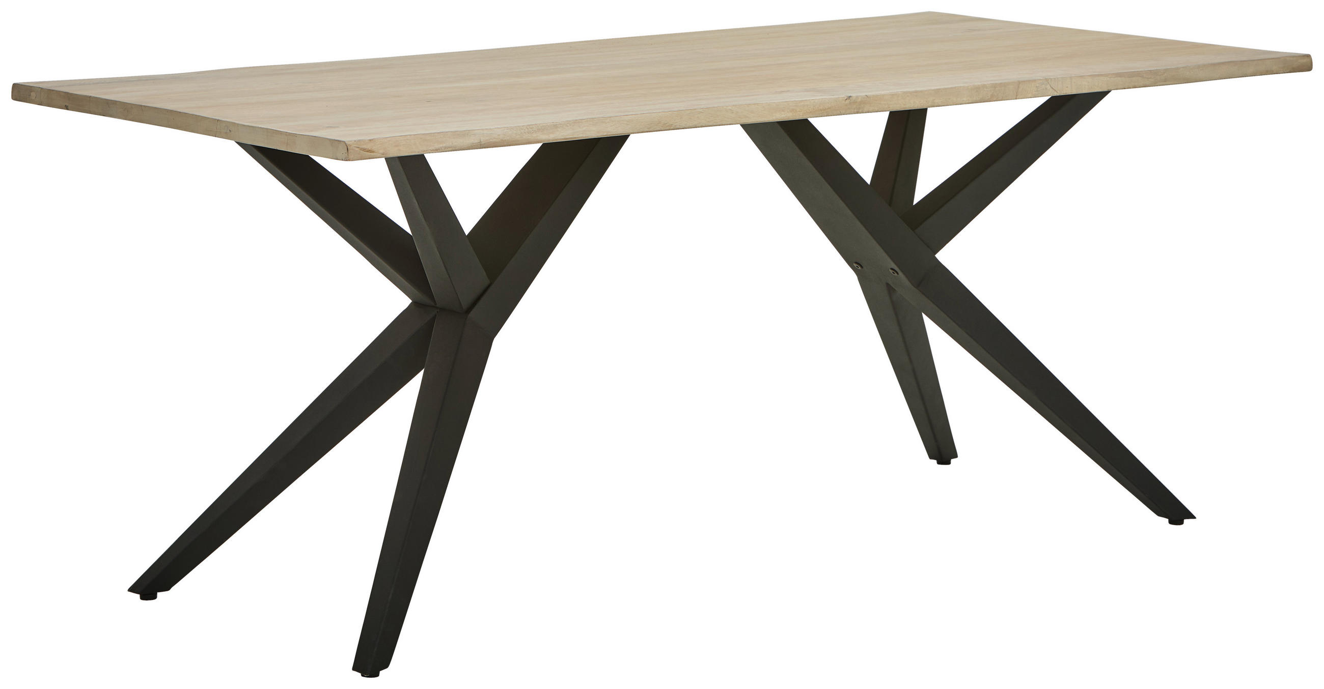 ESSTISCH 180/90/77 cm Echtholz  Holz, Metall In verschiedenen Grössen erhältlich rechteckig Schwarz, Akaziefarben  - Schwarz/Akaziefarben, Lifestyle, Holz/Metall (180/90/77cm) - Landscape