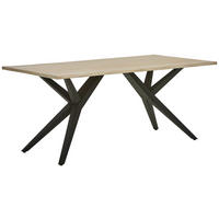 MATBORD 180/90/77 cm massivt trä  trä, metall finns i olika storlekar rektangulär svart, akaciefärgad  - svart/akaciefärgad, Lifestyle, metall/trä (180/90/77cm) - Landscape