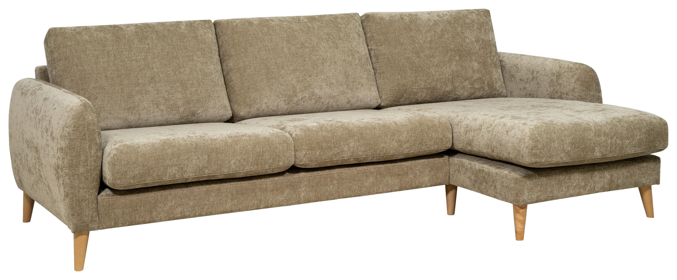 SOFFA i sammet brun  - brun/ekfärgad, Klassisk, metall/trä (258/138cm) - Best Price