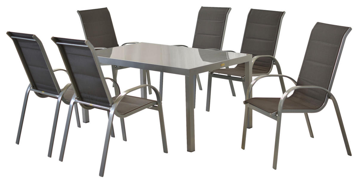 GARTENSET Aluminium  - Anthrazit/Silberfarben, MODERN, Textil/Metall - Gardenson