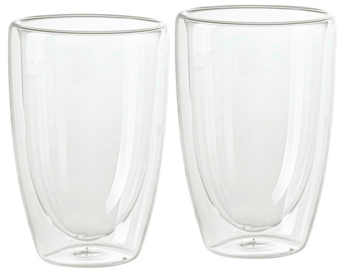 KAFFEEBECHER DUO II  400 ml   - Klar, Design, Glas (18,1/14/9,4cm) - Leonardo