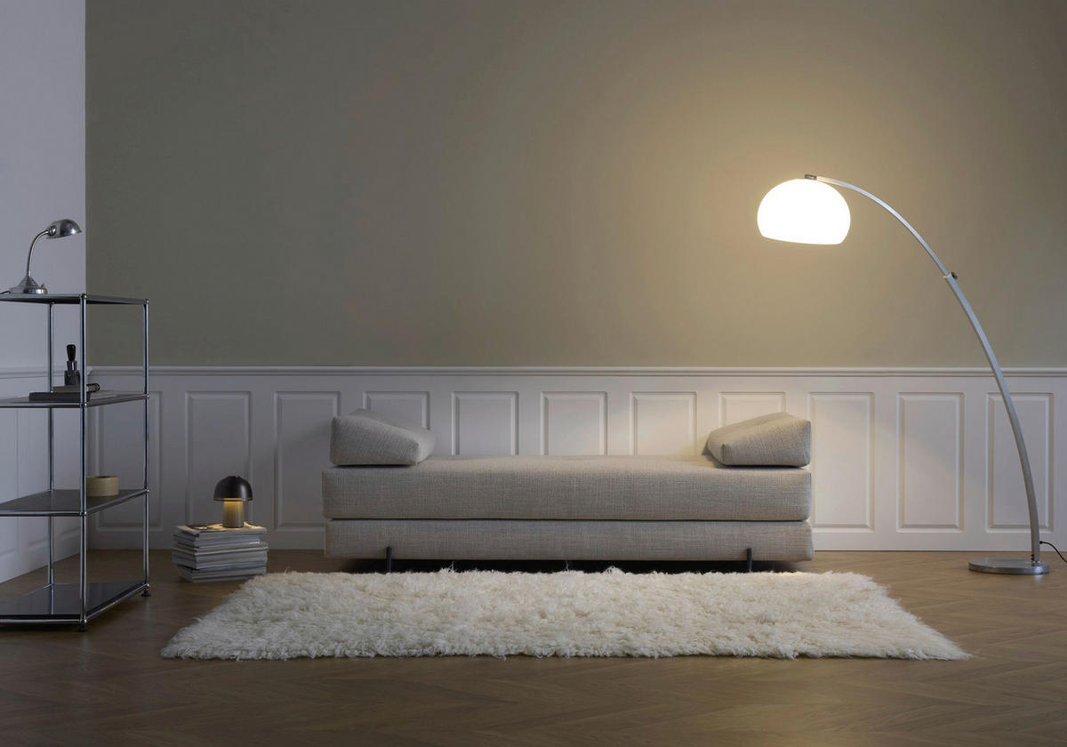 SCHLAFSOFA Flachgewebe Naturfarben  - Schwarz/Naturfarben, Design, Textil/Metall (200/82/84cm) - Innovation