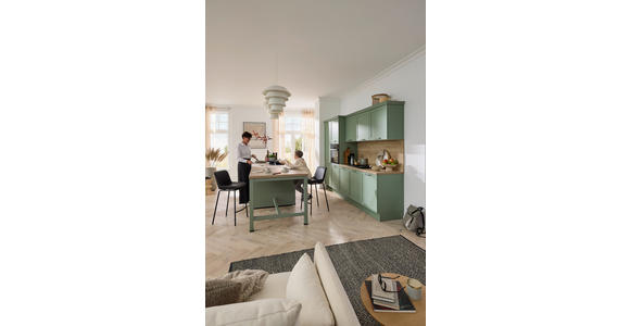 EINBAUKÜCHE   - Eukalyptusholzfarben/Grün, Design, Holzwerkstoff - Novel