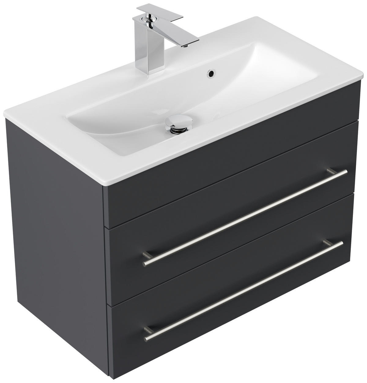BADEZIMMER  in 70,4 cm  - Weiß Hochglanz/Silberfarben, MODERN, Keramik/Holzwerkstoff (70,4cm) - MID.YOU
